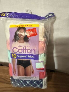 Hanes Breathable Cotton 10-Pack Tagless Briefs - Multicolor, 3XL
